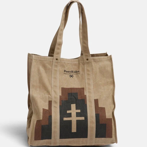 Pony Rider Market Canvas Tote Bag | Mountain