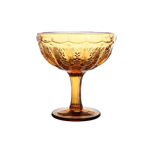 Paisley Margarita Glass | Amber | Set of 2